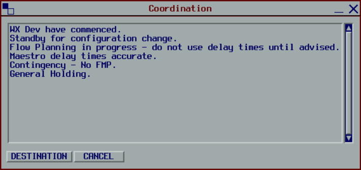General Coordination window