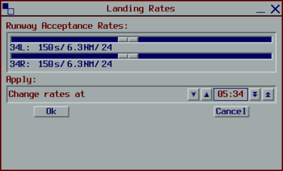 Image of the Landing Rates window
